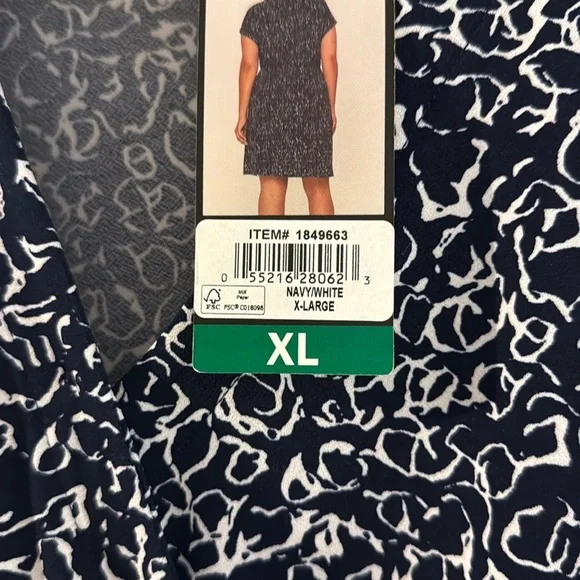 Nicole Miller Navy and White Patterned Dress - Picture 7 of 7